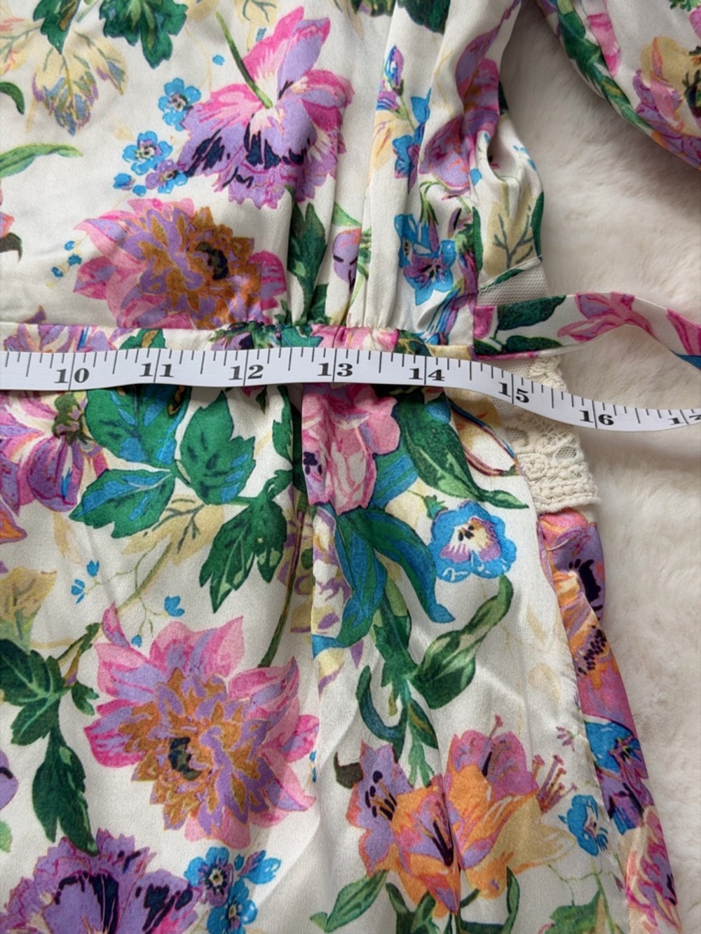 HOPE & IVY Maternity Floral Maxi Dress with Lace Waist - Wadding Guest Romantic - Picture 12 of 16